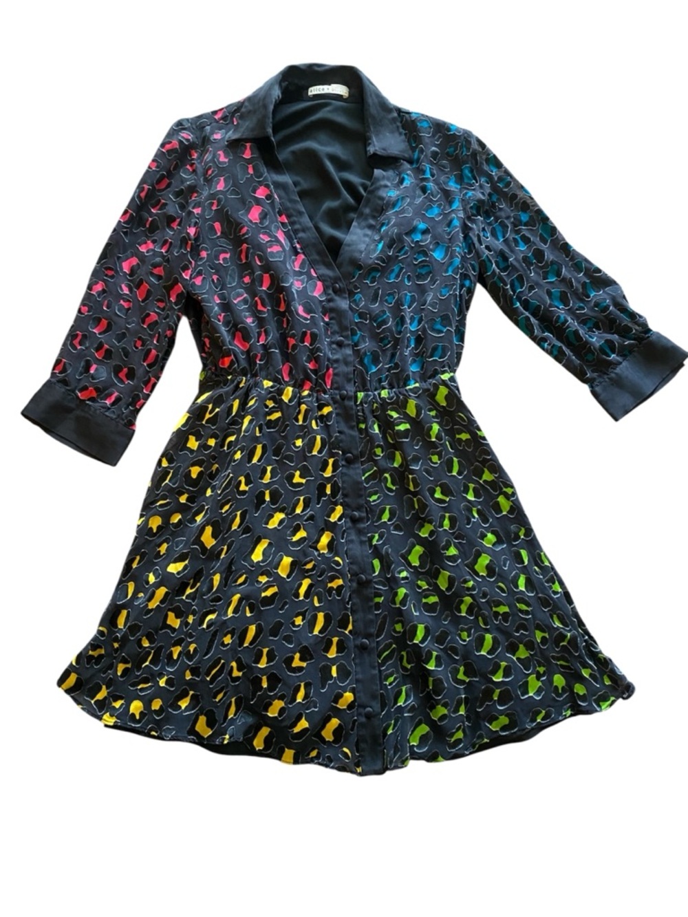Alice + Olivia Black & Multi-Colored Mini Dress - Picture 2 of 7